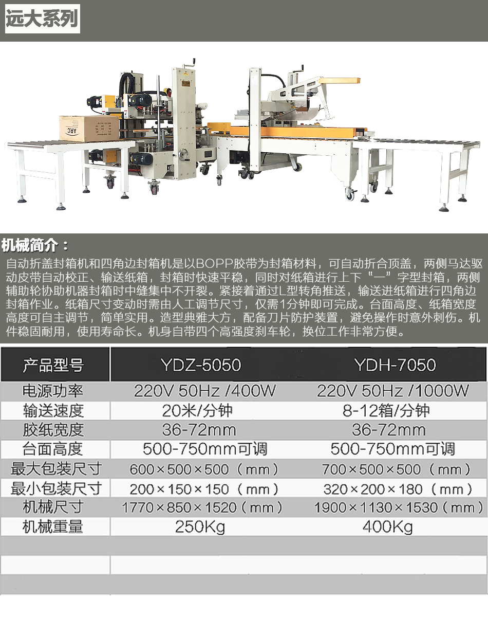 自动折盖工字形封箱机